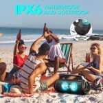 W-KING 70W Bluetooth Lautsprecher, 120W Peak, LED, IPX6, 42H, Powerbank
