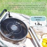 YOKEKON Leiser 3-in-1 Ventilator, Akku, Fernbedienung