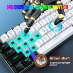 Snpurdiri 60% Mechanische Gaming-Tastatur – 61 Tasten, Anti-Ghosting, Blaue LED-Beleuchtung, Kompakt