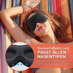 INNELO Schlafmaske 2024 - Bequem, Atmungsaktiv, 3D, Lichtblockierend, mit Memory Foam und Nasenpads für Reisen