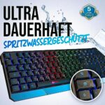 KLIM Chroma Wireless Gaming-Tastatur – Kabellos, Ergonomisch, Wasserdicht, RGB, für PC/PS4/PS5/Mac