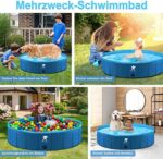 Fwiull Hundepool für Hunde & Kinder - Faltbar, Rutschfest, Tragbar