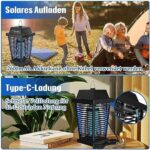 PALONE Solar Insektenvernichter 4500V, Wiederaufladbar 2600mAh, USB-C, UV-Mückenlampe für Camping & Garten – Bild 2
