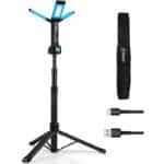GoGonova LED Baustrahler mit Stativ – Kabellose Arbeitsleuchte, 8000mAh Akku, 700/1200/2200 Lumen, 4000/6500K, 170 cm Teleskopstativ & Tragetasche