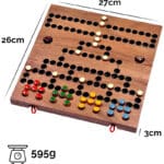LOGOPLAY Blockade - Würfelspiel - Strategiespiel - Gesellschaftsspiel - Brettspiel aus Holz mit faltbarem Spielbrett