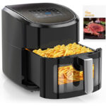 Euary XXL Heißluftfritteuse 7,5L, 1700W, 12 Programme, Fettfrei