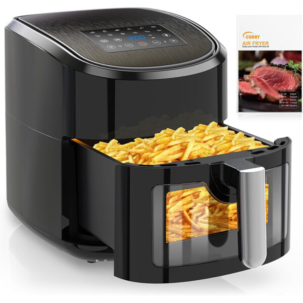 Euary XXL Heißluftfritteuse 7,5L, 1700W, 12 Programme, Fettfrei