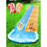 JOYIN 685.8 * 157.4cm Rutsche und Wasserrutsche mit 2 Bodyboards, Kinder Wasserrutsche,Sommerspielzeug mit eingebauter Sprinkleranlage für Garten und Wasserspielzeug im Freien