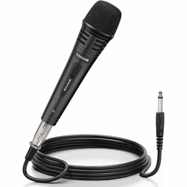 TONOR Dynamisches Mikrofon mit XLR-Kabel, 6,35mm Klinke: Ideal für Karaoke, DVD und KTV Audio
