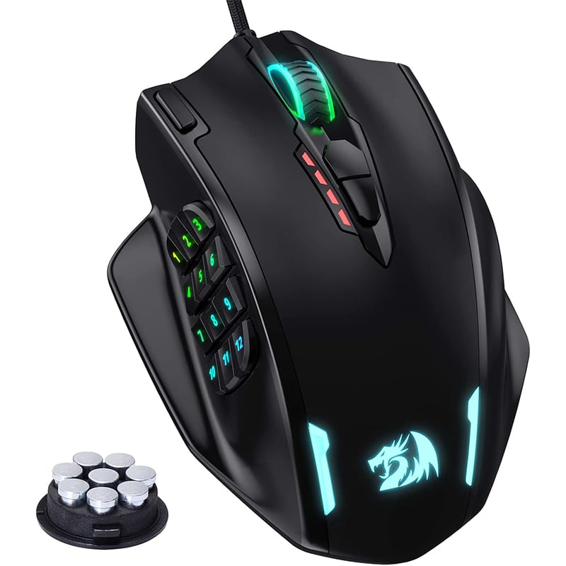 Redragon M908 Impact RGB LED MMO Maus mit Seitentasten