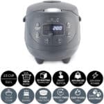 Yum Asia Panda Mini-Reiskocher mit Ninja-Keramikschüssel und Advanced Fuzzy Logic (3,5 Tassen, 0,63 Liter) 4 Reisfunktionen, 4 Multicooker-Funktion, 220–240V