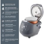 Yum Asia Panda Mini-Reiskocher mit Ninja-Keramikschüssel und Advanced Fuzzy Logic (3,5 Tassen, 0,63 Liter) 4 Reisfunktionen, 4 Multicooker-Funktion, 220–240V