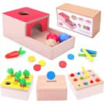 Holzspielzeug ab 1 Jahr | 4 IN 1 Baby Motorik Spielzeug für 6 Monate Jungen und Mädchen