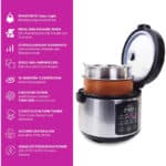Yum Asia Kumo YumCarb Reiskocher mit Keramikschale und fortschrittlicher Fuzzy-Logik (5,5 Tassen, 1 Liter)