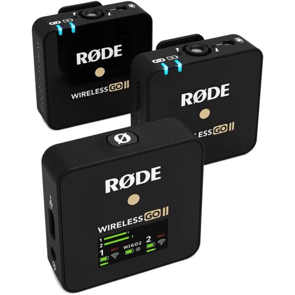 RØDE Wireless GO II Ultrakompaktes Kabelloses Zweikanal-Mikrofonsystem mit eingebauten Mikrofonen