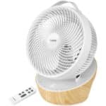 4UMOR Leiser Ventilator, 20dB, 7,6m/s, 12 Geschwindigkeiten, 3D Luftzirkulation, 8H Timer