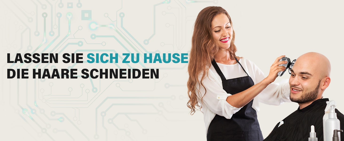 Elektrischer Glatzenrasierer Herren, IPX7 Wasserdicht, 7 Scherköpfe, Nass & Trocken