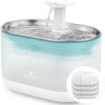 PETLIBRO 2,1L Edelstahl-Katzenbrunnen – Ultraleise, BPA-frei, Zwei Durchflussmodi, Sichtbarer Wasserstand, inkl. 4 Filter