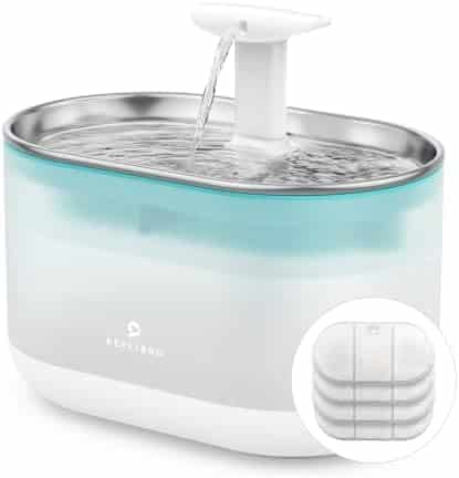 PETLIBRO 2,1L Edelstahl-Katzenbrunnen – Ultraleise, BPA-frei, Zwei Durchflussmodi, Sichtbarer Wasserstand, inkl. 4 Filter