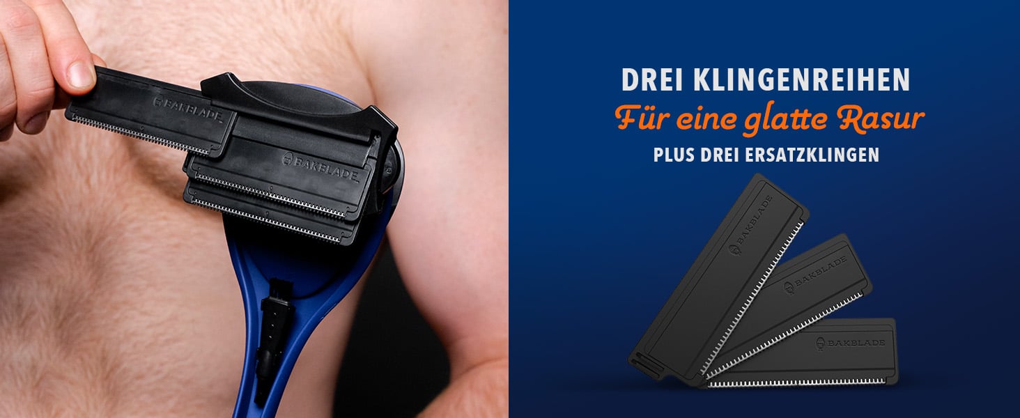 baKblade 2.0 Elite Plus – Ergonomischer Rückenrasierer für Herren mit Ersatzklingen