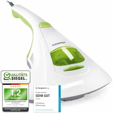 CLEANmaxx Milben-Handstaubsauger – 99 % Milbenvernichtung mit UV-C-Licht | Chemiefrei & Allergikerfreundlich für Matratzen