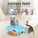 Migipaws Elektrisches Katzenspielzeug, Interaktives Mäuseloch mit Plüschball und -Schwanz