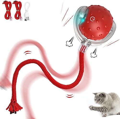 IOKHEIRA Interaktives Katzenball-Spielzeug – Elektrisch, Aufladbar, Unregelmässig Bewegend