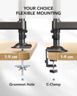 HUANUO Monitor Halterung für 13-32 Zoll, 9kg Pro Arm, Höhenverstellbar, Neigbar & Schwenkbar, VESA 75/100mm