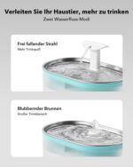 PETLIBRO 2,1L Edelstahl-Katzenbrunnen – Ultraleise, BPA-frei, Zwei Durchflussmodi, Sichtbarer Wasserstand, inkl. 4 Filter