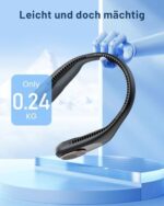 SWEETFULL Tragbarer Nackenventilator, 4000mAh Akku, 3 Stufen, USB, Leise, Bis zu 9 Stunden