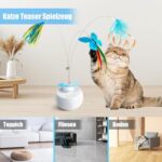 Migipaws Elektrisches Katzenspielzeug - Interaktiver Schmetterling & Feder-Teaser mit 360° Drehbewegung