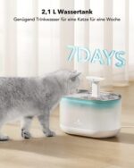 PETLIBRO 2,1L Edelstahl-Katzenbrunnen – Ultraleise, BPA-frei, Zwei Durchflussmodi, Sichtbarer Wasserstand, inkl. 4 Filter