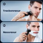 3D Elektrorasierer für Herren – Nass- & Trockenrasur, IPX7, Präzisionstrimmer, USB-C, 90 Min Laufzeit