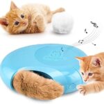 Migipaws Elektrisches Katzenspielzeug, Interaktives Mäuseloch mit Plüschball und -Schwanz
