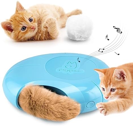 Migipaws Elektrisches Katzenspielzeug, Interaktives Mäuseloch mit Plüschball und -Schwanz