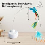 Migipaws Elektrisches Katzenspielzeug - Interaktiver Schmetterling & Feder-Teaser mit 360° Drehbewegung