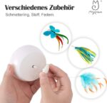 Migipaws Elektrisches Katzenspielzeug - Interaktiver Schmetterling & Feder-Teaser mit 360° Drehbewegung