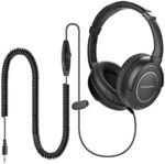 Avantree HF039 TV Kopfhörer, 5M Spiralkabel, HiFi Stereo mit Lautstärkeregelung