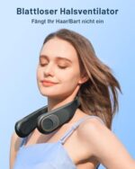 SWEETFULL Tragbarer Nackenventilator, 4000mAh Akku, 3 Stufen, USB, Leise, Bis zu 9 Stunden