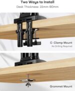 HUANUO Dual Monitorhalterung 13-30 Zoll – 360° Drehbar, 2 Montageoptionen, VESA 75/100