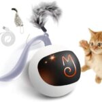 Migipaws Elektrisches Katzenspielzeug 3-in-1 - Beweglicher Ball, Plüschmäuse & Federn, DIY, USB Wiederaufladbar