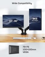 HUANUO Dual Monitorhalterung 13-30 Zoll – 360° Drehbar, 2 Montageoptionen, VESA 75/100