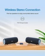 MIFA A90 Bluetooth Lautsprecher: 60W, IPX7, RGB-LED, 30h Akku, True Wireless, USB/microSD/AUX, Tragbar