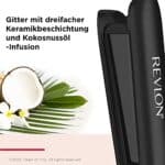 Revlon SmoothStay 25 mm Glätteisen mit Kokosnussöl-Infusion + Reisebeutel
