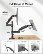 HUANUO Monitor Halterung für 13-32 Zoll, 9kg Pro Arm, Höhenverstellbar, Neigbar & Schwenkbar, VESA 75/100mm