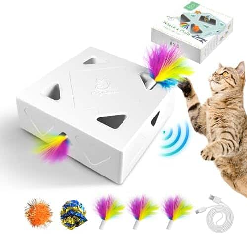 Migipaws Katzenspielzeug, Interaktives Elektrisches 7-Loch-Mäuse-Whack-A-Mole