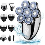 5-in-1 Elektrorasierer für Herren – Glatzenrasierer mit 7 Rotationsköpfen, wasserdicht & kabellos