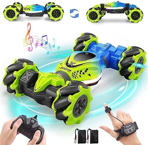 Dysaim RC Offroad Stunt Auto – 2,4 GHz Ferngesteuertes Auto für Kinder ab 6 Jahren, Indoor & Outdoor, 2 Akkus, Musik & Handsteuerung