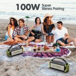 W-KING 50W Bluetooth Lautsprecher - 90W Peak, Tiefer Bass, 40h Akku, IPX6, NFC, AUX, Freisprechen
