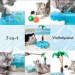 Migipaws 7-in-1 Interaktives Katzenspielzeug mit Ball, Federangel & Katzenminze